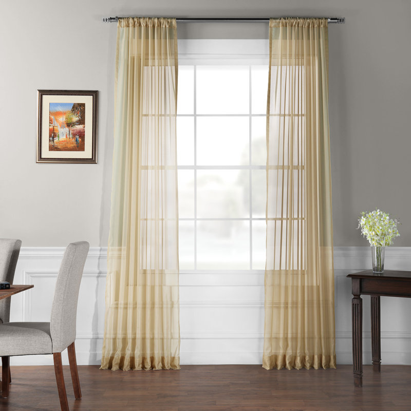 Lark Manor Emie Solid Sheer Rod pocket Curtain Panels & Reviews Wayfair